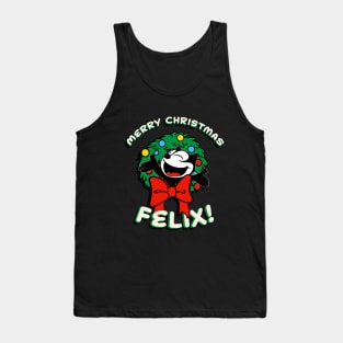 Merry Christmas Felix! Felix Burst Joyfully from Xmas Wreath Tank Top